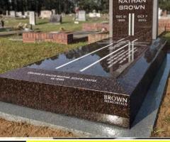 Customized brown granite tombstone