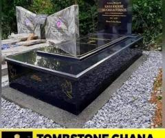 Customized black granite tombstone