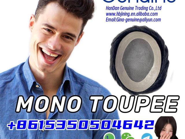 Mono Color 1B10 Toupee Wig All Bleach Knots Human Hair Patch for Men whatsapp+8615350504642
