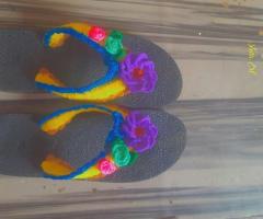 Crochet slippers And bracelets - Image 2